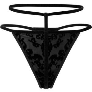 Killstar Sleepin' Curse Black Burnout Velvet G-String Panties XXL NWT